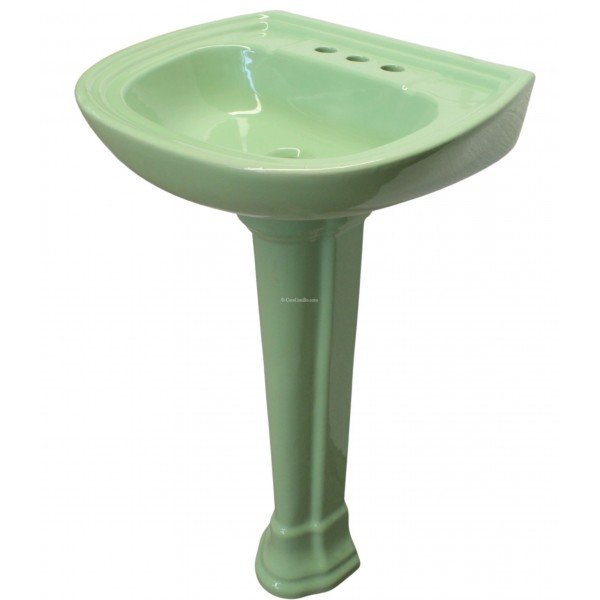 Mexican Talavera Pedestal Sink Verde Capri